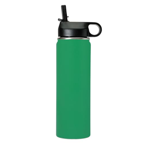 LaserGram Personalized 20oz Water Bottle, Snail (Green) | Engraved Gift, Vacuum Insulated Stainless Steel, Flip-Top Straw Lid, Laser Engraved With Your Name - color: Green, size: 20 Ounces