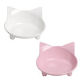 Non-Slip Cat & Dog Food Bowl – Wide, Shallow Pet Dish for Whisker Fatigue Relief, Safe for Puppies & Rabbits - color: White+Pink