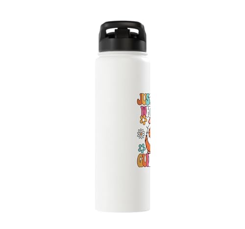 Just A Girl Who Loves Guinea Pigs Cute Groovy Girls Kids Stainless Steel Insulated Water Bottle - color: White