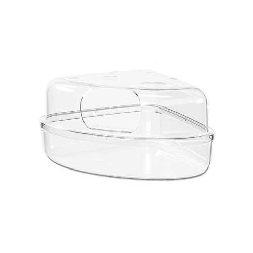 Clear Hamster Sand Bath Box Container Pet Bath Container Cage Supplies for Mice Gerbils Hedgehogs Squirrels(S,White) - color: White, size: S