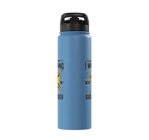 Australia Marsupial Wildlife Animal Lover Sugar Glider Stainless Steel Insulated Water Bottle - color: Light Blue