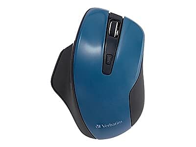 Verbatim 2.4G Wireless Ergonomic LED Silent Mouse - Noiseless and Silent Click Computer Mouse with Nano Receiver for Mac and PC - Graphite