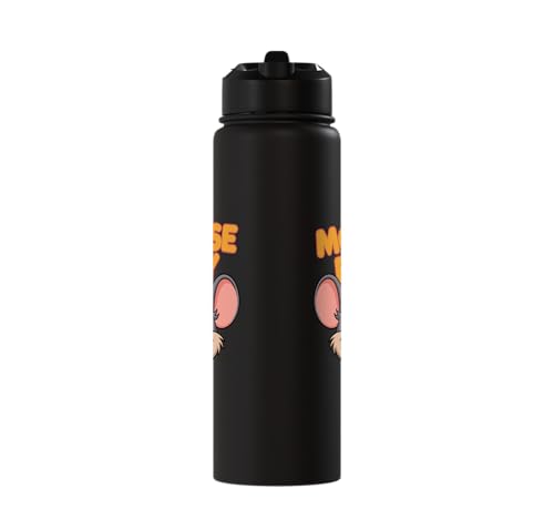 Mouse Boy | Childrens Mice Product | Youth Kids Boys Mouse Stainless Steel Insulated Water Bottle - color: Black