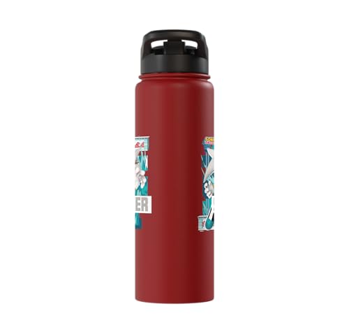 Sonic the Hedgehog - In the Zone - Silver Stainless Steel Insulated Water Bottle - color: Red