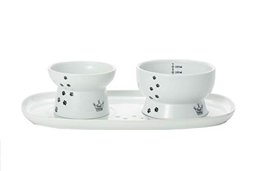 Necoichi Raised Cat Bowl Dining Tray (Bowl Set with Dining Tray)