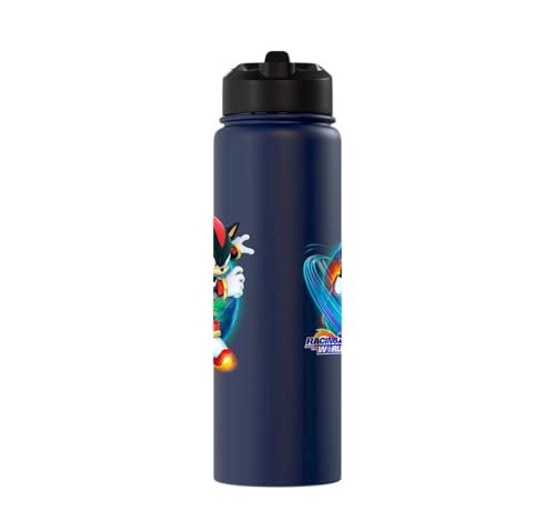 Sonic the Hedgehog - Racing Around the World Shadow Stainless Steel Insulated Water Bottle - color: Navy Blue