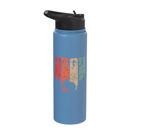 Degu Owner Retro Chilean Rodent Degus Stainless Steel Insulated Water Bottle - color: Light Blue
