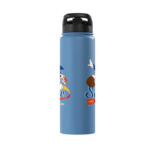 Sonic the Hedgehog - Sonic Baseball Est. 1991 Stainless Steel Insulated Water Bottle - color: Light Blue