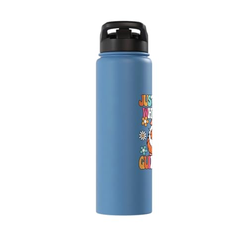 Just A Girl Who Loves Guinea Pigs Cute Groovy Girls Kids Stainless Steel Insulated Water Bottle - color: Light Blue