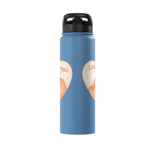 Love My Degus Heart Degu Lover Stainless Steel Insulated Water Bottle - color: Light Blue