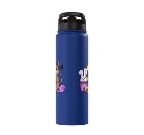 Cute degu painting Easter eggs Stainless Steel Insulated Water Bottle - color: Royal Blue