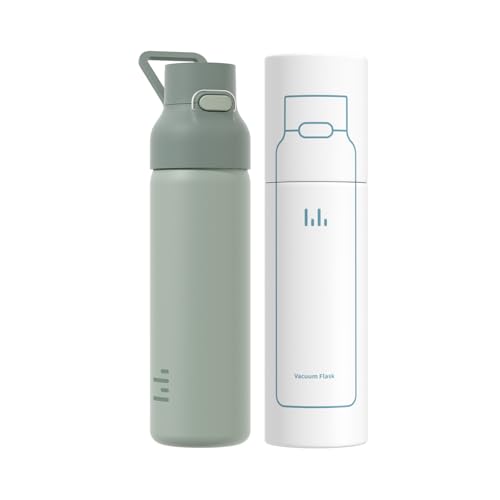 24oz 316L Stainless Steel Insulated Water Bottle | Smooth-flow oval spout, One-hand flip lid, Easy carry handle, Easy to clean, Sweat-proof exterior, Teal - color: Teal