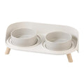 Raised Cat Food and Water Bowl Set - Elevated Ceramic Dishes with Non-Slip Stand and Splash Guard for Small Dogs - 2 x 320 ML (4.9 OZ) - Grey - color: Grey, size: Small