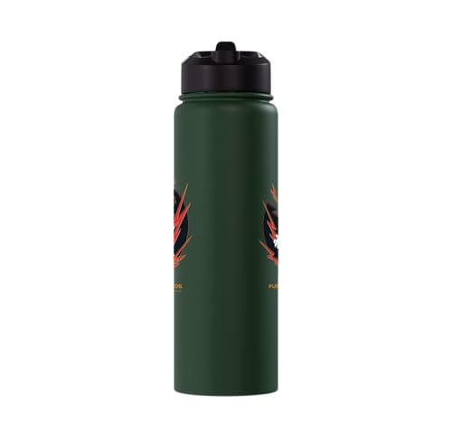 Sonic the Hedgehog 3 - Shadow "Fueled by Chaos" Stainless Steel Insulated Water Bottle - color: Dark Green