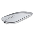 FENIFOX Wireless Bluetooth Mouse, Slim Travel Silent Rechargeable Silver | Flat, Portable, Whisper Quiet, 3 Buttons Design , 2400 DPI Precision for iPad Laptop MacBook Tablet iPhone - color: Silver