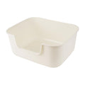 Large Cat Litter Box with High Sides,Cat Boxes for Indoor Cats,Cat Litter Pan for Kitty,Litter Box with Low Entry,Easy to Clean,Anti-Splashing (White-Long Side Entry) - color: Long Side Entry-White