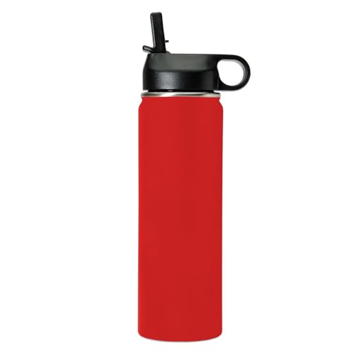 LaserGram Personalized 20oz Water Bottle, Rat (Red) | Engraved Gift, Vacuum Insulated Stainless Steel, Flip-Top Straw Lid, Laser Engraved With Your Name - color: Red, size: 20 Ounces