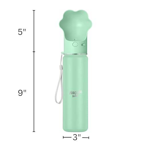 Stainless Steel Dog Travel Water Bottle, Vacuum Insulated Portable Dog Water Dispenser, Large Bottle with Drink Cup On The Go, Outdoor Walking, Hiking, Travel (Mint, 22oz) - color: Mint