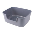 Large Cat Litter Box with High Sides,Cat Boxes for Indoor Cats,Cat Litter Pan for Kitty,Litter Box with Low Entry,Easy to Clean,Anti-Splashing (Grey-Long Side Entry) - color: Long Side Entry-Grey