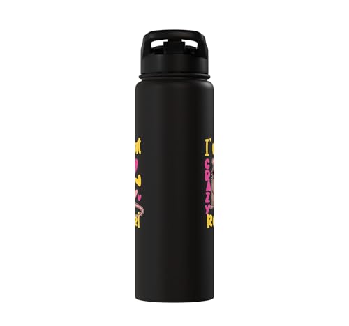 Funny Rat Design for Girls and Women Stainless Steel Insulated Water Bottle - color: Black