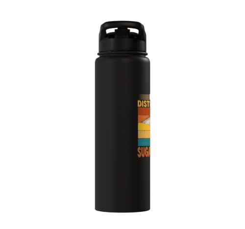 Easily Distracted By Sugar Gliders Cute Sugar Glider Costume Stainless Steel Insulated Water Bottle - color: Black