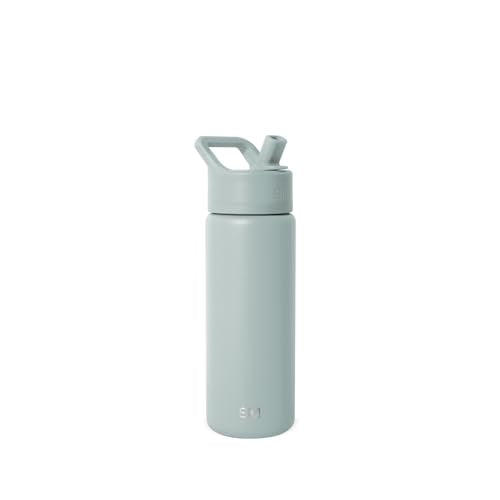 Simple Modern Insulated Water Bottle with Straw | 18oz | Green | Summit Stainless Steel Water Bottles, Metal Cup | Leak Proof for School, Gym, Travel, Sports | Sea Glass Sage - color: -Sea Glass Sage, style: 18oz
