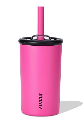 12 oz Candy Tumbler, Insulated Water Bottle with Straw Lid | Double Wall Stainless Steel, 2-in-1 Lid, Flexible Straw, Cup Holder Friendly, Dishwasher Safe, BPA Free, Hot Pink - color: Hot Pink, size: 12 Ounces