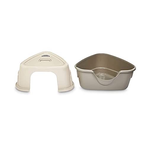Amazon Basics Cat Litter Box with Lid, No-Mess, Spacious Enclosed Design with Odor Control, Easy Access, Stain Resistant, 26" x 23" x 20", Charcoal