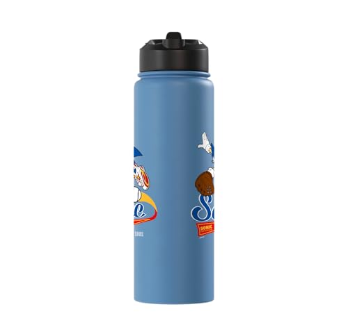 Sonic the Hedgehog - Sonic Baseball Est. 1991 Stainless Steel Insulated Water Bottle - color: Light Blue