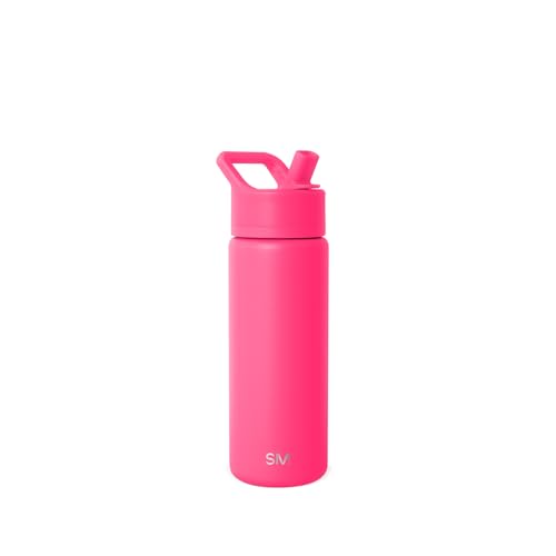 Simple Modern Insulated Water Bottle with Straw | 18oz | Pink | Summit Stainless Steel Water Bottles, Metal Cup | Leak Proof for School, Gym, Travel, Sports | Malibu - color: -Malibu, style: 18oz