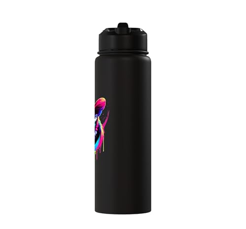Dripping Paint Art Sugar Glider Sugar Gliders Stainless Steel Insulated Water Bottle - color: Black