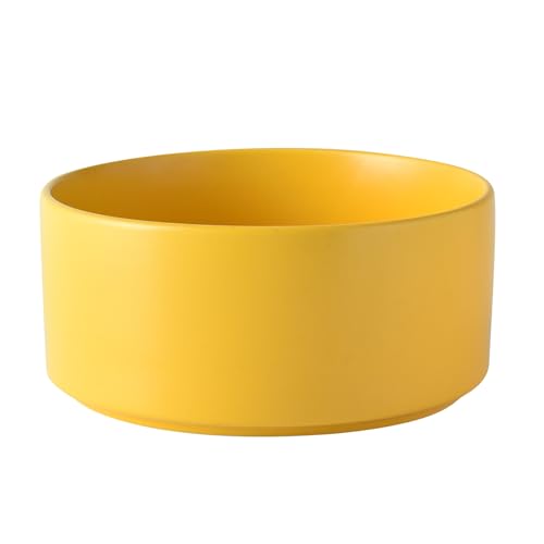 6'' Ceramic Dog Bowl - 30Oz Classic Dogs Food & Water Bowl for Small and Medium Breed Dogs, Heavy Duty Non-Slip Dog Dishes, Food Grade Stoneware Pet Bowl, Dishwasher & Microwave Safe, Yellow - color: Bowl - Yellow, size: 6 inch