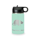 LaserGram Personalized 12oz Water Bottle, Rat (Teal) | Engraved Gift, Vacuum Insulated Stainless Steel, Flip-Top Straw Lid, Laser Engraved With Your Name - color: Teal, size: 12 Ounces