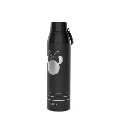 Tervis Venture Water Bottle Disney - Minnie Mouse Engraved Sillhouette Made in USA Double Walled Insulated Tumbler Travel Cup Keeps Drinks Cold & Hot, 26oz, Stainless Steel