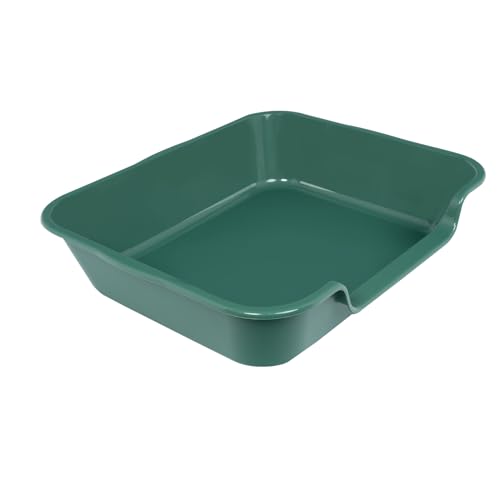Extra Large Low Entry ABS Cat Litter Box, Green, 24" L x 20" W, 1 Pack | Durable low entry litter box, non-stick, odor-free, ideal for seniors, kittens, rabbits, large cats and multi-pet homes. - color: Green, size: Large (Pack of 1)