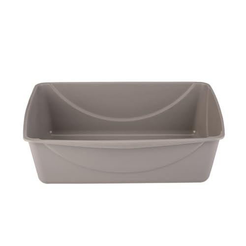 Petmate Open Cat Litter Box, Extra Large Nonstick Pan Durable Standard Litter Box, Mouse Grey Great for Small & Large Cats Easy to Clean, Made in USA | Made in USA, easy to clean standard tray for small and big felines, smooth surface releases clumps, sim