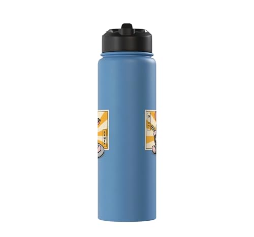 Womens Girls Cute Kawaii Japanese Ramen Sugar Glider Lover Stainless Steel Insulated Water Bottle - color: Light Blue