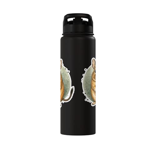 Degu Watercolor Circle Stainless Steel Insulated Water Bottle - color: Black
