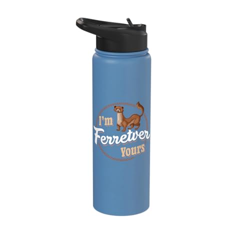 I'm Ferretver Yours Ferret Pet Animal Funny Ferret Stainless Steel Insulated Water Bottle - color: Light Blue