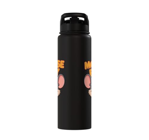 Mouse Boy | Childrens Mice Product | Youth Kids Boys Mouse Stainless Steel Insulated Water Bottle - color: Black