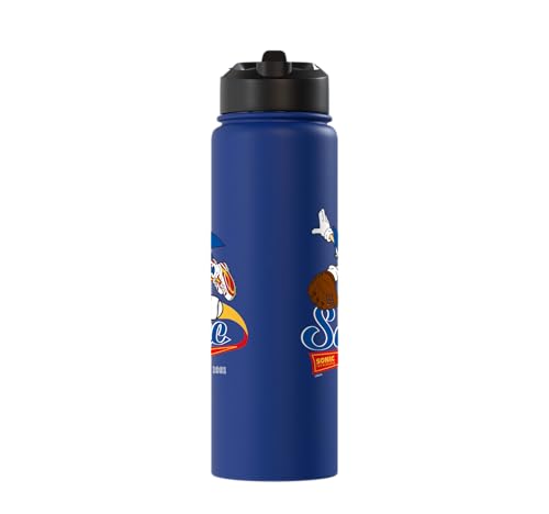 Sonic the Hedgehog - Sonic Baseball Est. 1991 Stainless Steel Insulated Water Bottle - color: Royal Blue