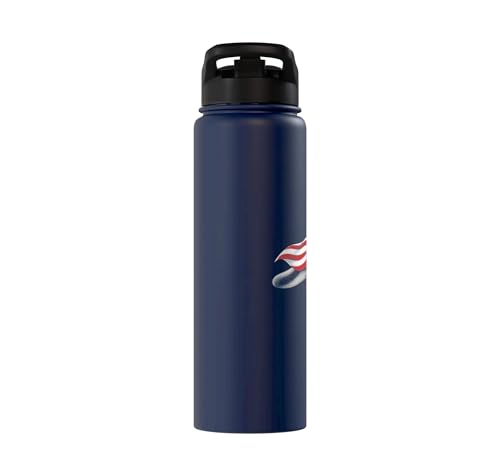 Sugar Glider 4th of July US American Flag Patriotic Stainless Steel Insulated Water Bottle - color: Navy Blue