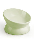 LoeJan Elevated Cat Food Bowl, 5 Oz Ceramic Raised and Tilted Water Bowl, Anti Vomiting and Protect Pets' Spines Dishes for Small Dog, Fat Faced Cat, Kitten (Green, 1 Pack) - color: Green
