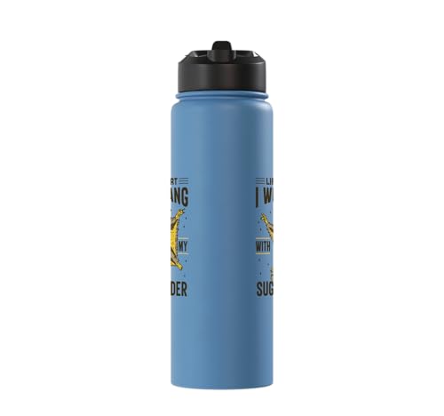 Australia Marsupial Wildlife Animal Lover Sugar Glider Stainless Steel Insulated Water Bottle - color: Light Blue