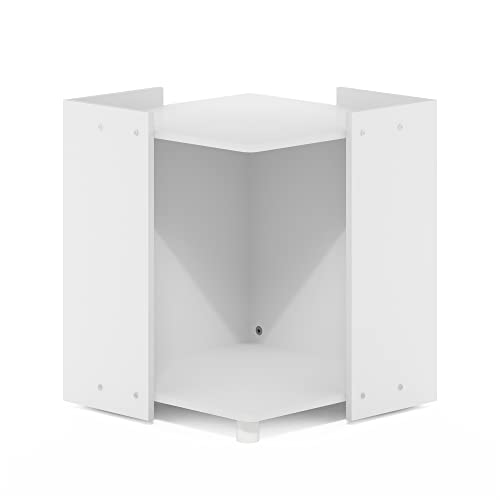 Furinno Peli 17" Square Cat Litter Box Enclosure, Americano | Hidden Litter Box Furniture with Open Storage, Wooden Pet House, Easy Assembly, for Living Room - color: Solid White, size: Cube