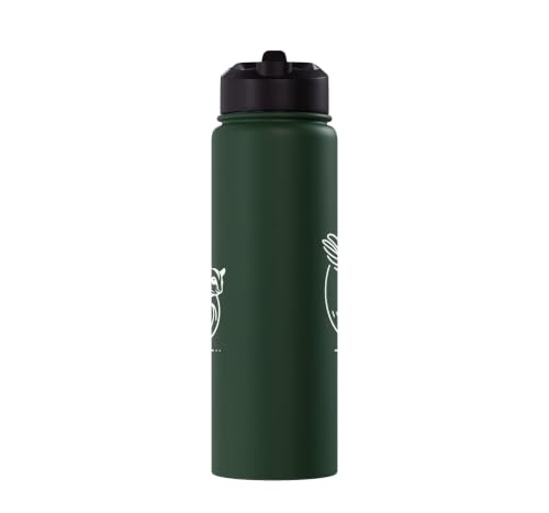 Sugar Glider Line Art Animal Lover Stainless Steel Insulated Water Bottle - color: Dark Green