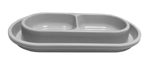 Ant Proof Spill Proof Cat Dog Food Water Bowl,32 OZ No Ants No Spill Food Water Bowls Dish for Cats Small Medium Dogs (Grey) - color: Grey