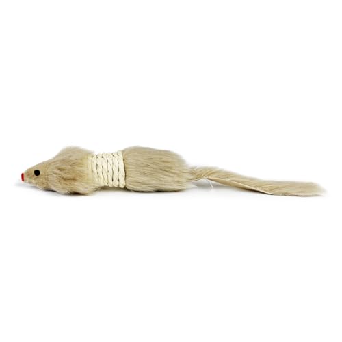 TTcat 2 Pack Large Furry Mouse Cat Toys, Natural Paper Rope Realistic Fake Mice Kitten Interactive Hunting Toy, Durable Chew Teaser Toy for Indoor Cats, Boredom Relief Cat Prey Toy.