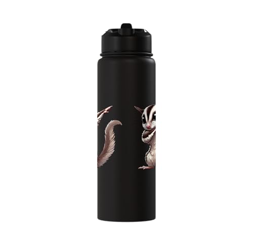 Sugar Glider, Dabbing | Kids, Girls, Boys | Sugar Glider Stainless Steel Insulated Water Bottle - color: Black