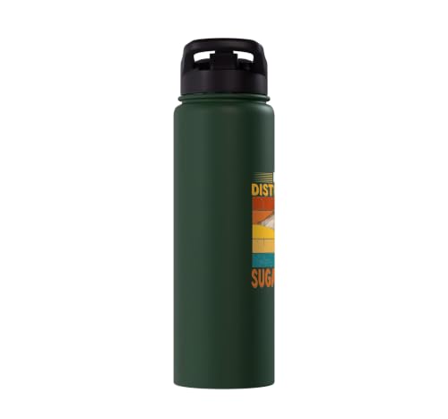 Easily Distracted By Sugar Gliders Cute Sugar Glider Costume Stainless Steel Insulated Water Bottle - color: Dark Green